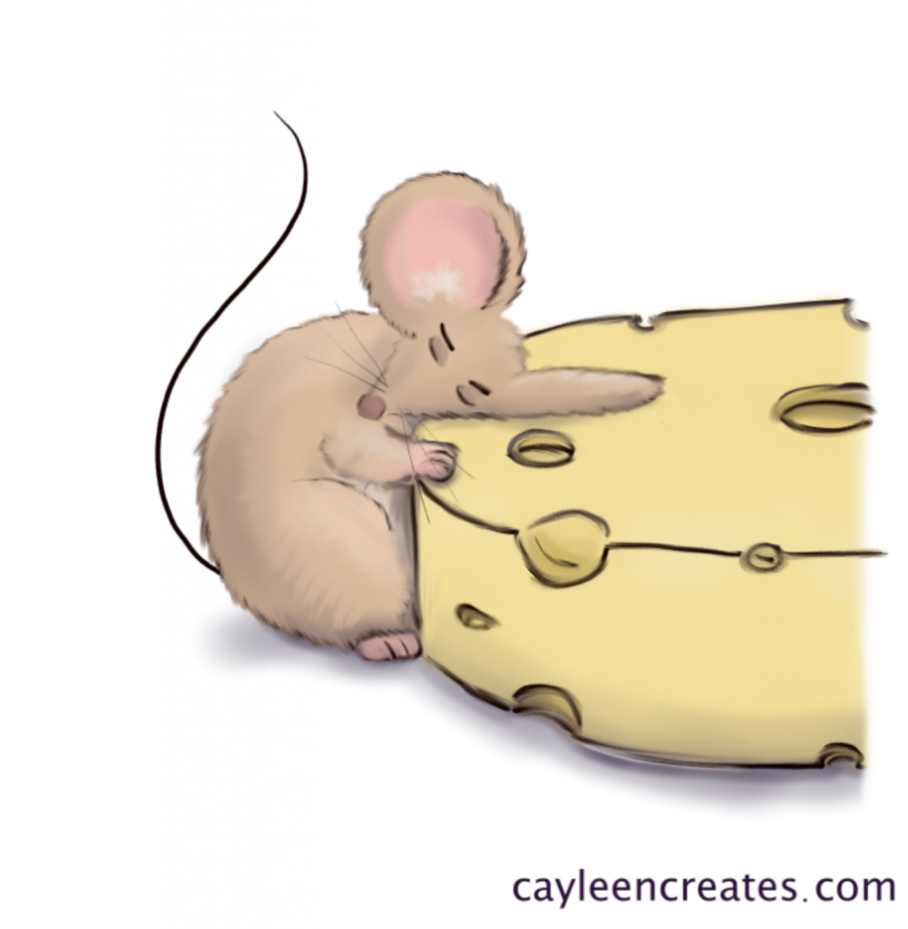 Mouse listening to cheese senses