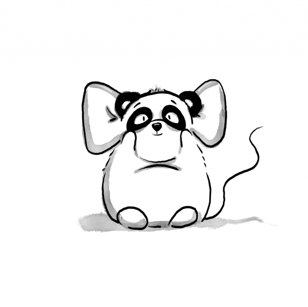 NaNoWriMouse mouse dressed up like a panda