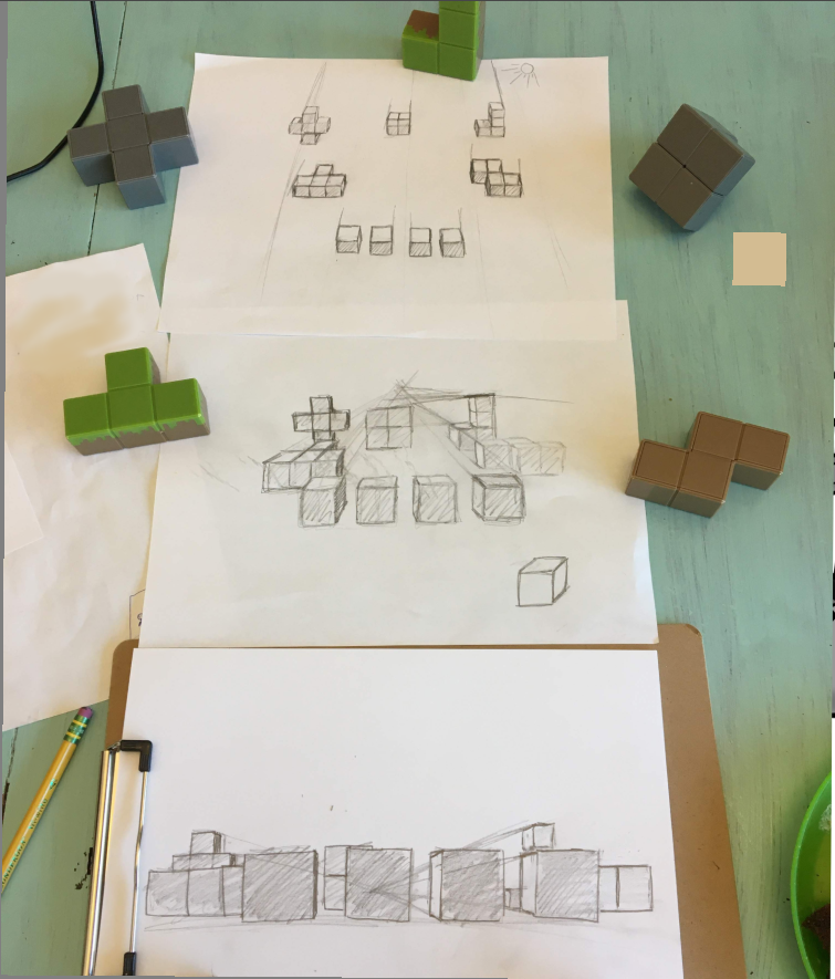 Sketch work of blocks