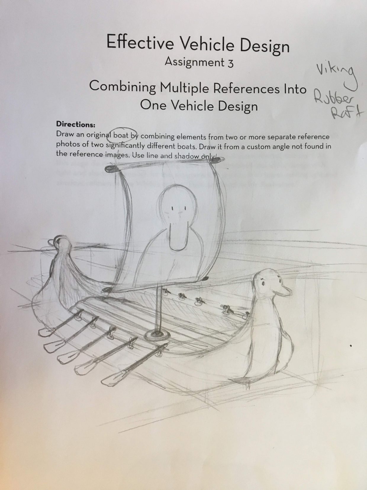 Viking Rubber Raft Sketch