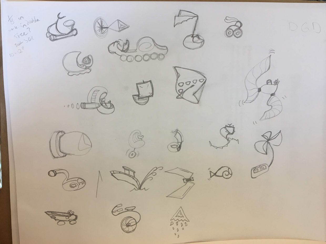 Thumbnail sketches of vehicles