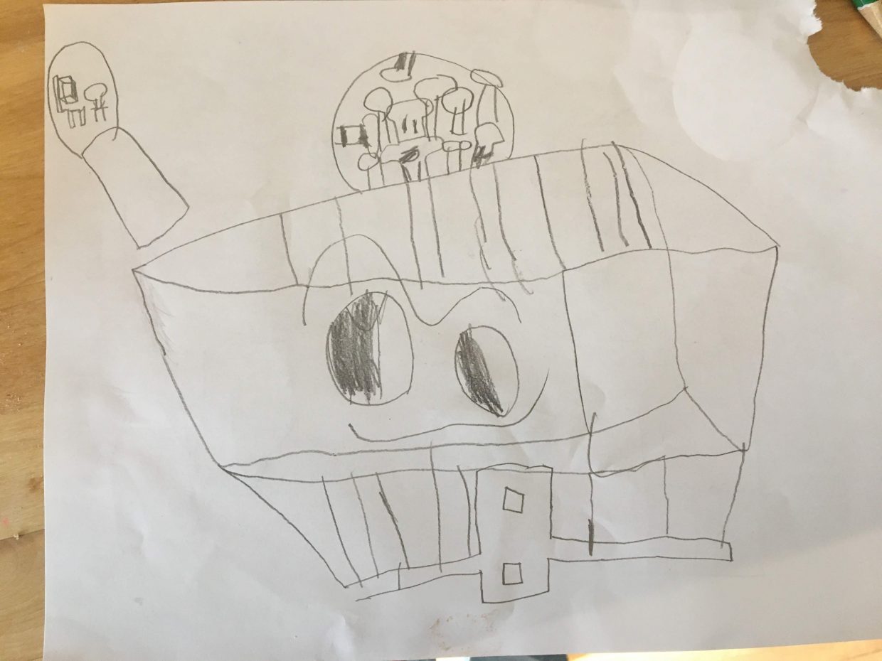 A cube drawing by a 5 year old