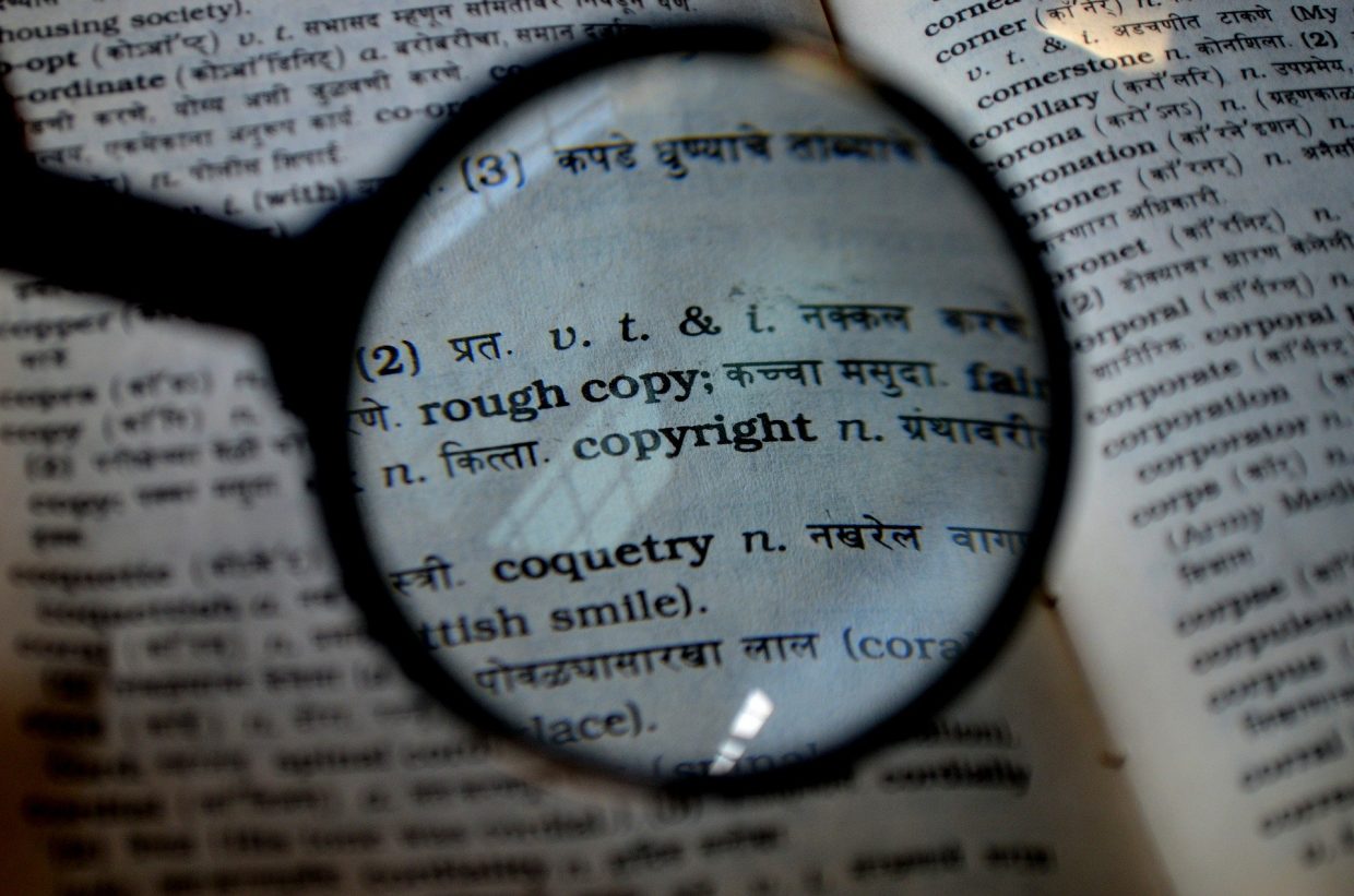 Dictionary entry of copyright