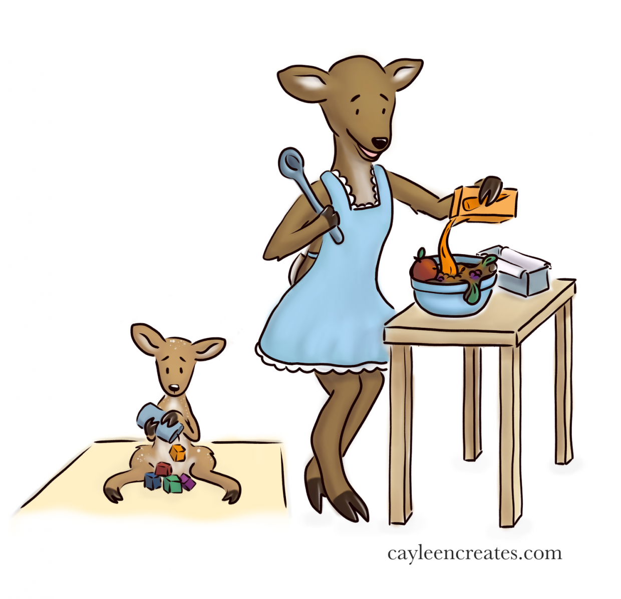 deer making muffins