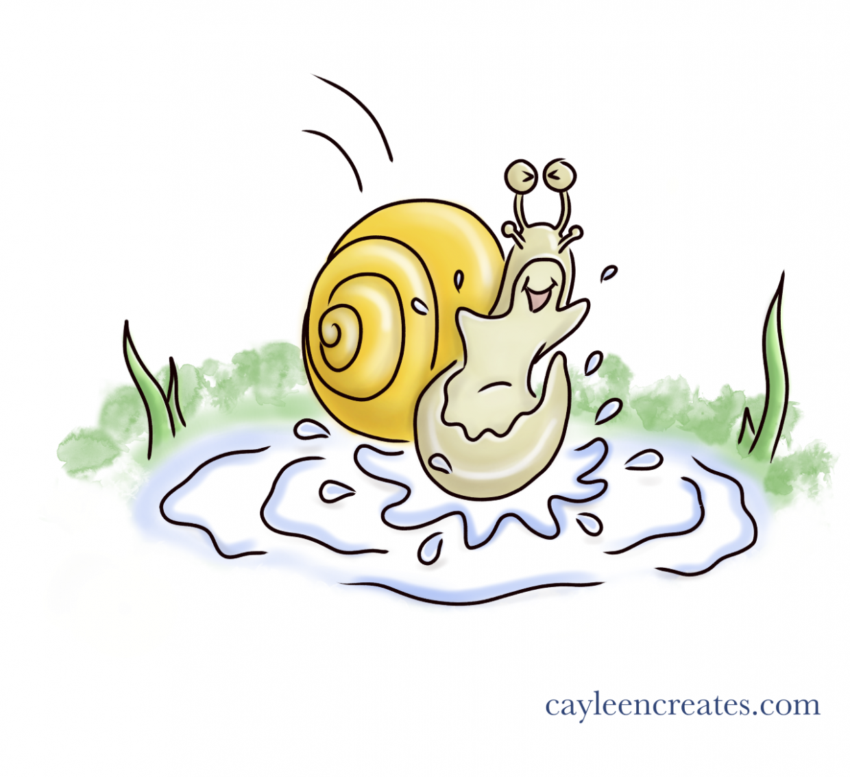 splashing jumping snail