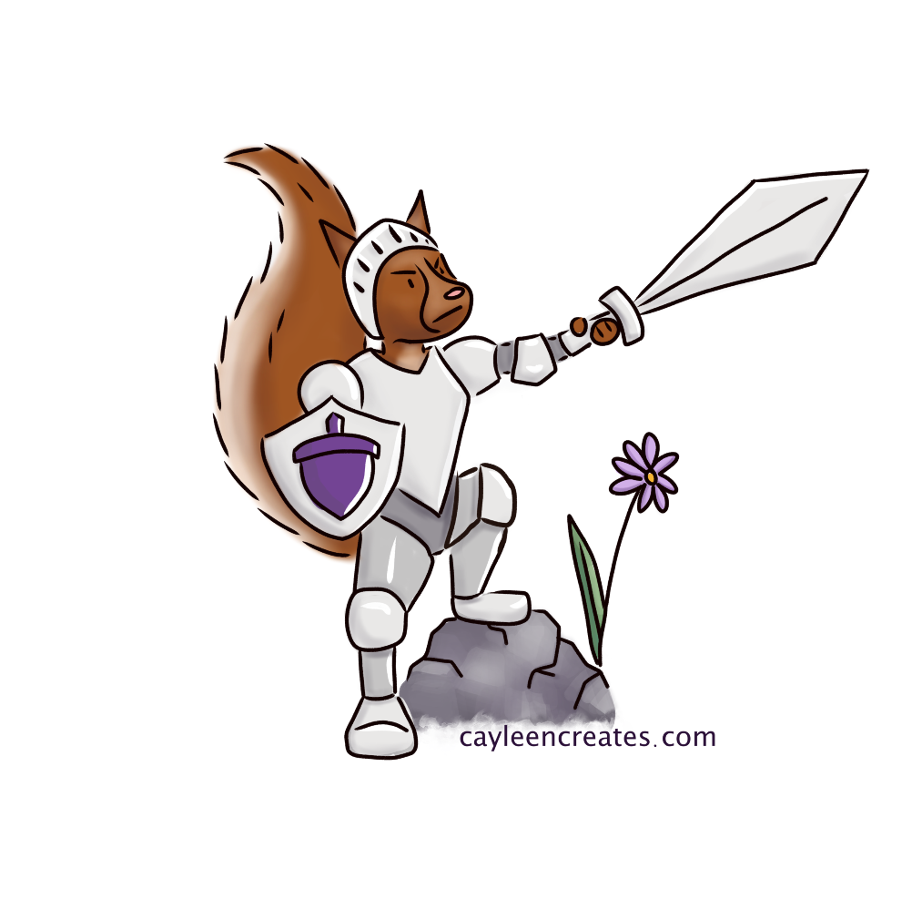 Squirrel Knight defending