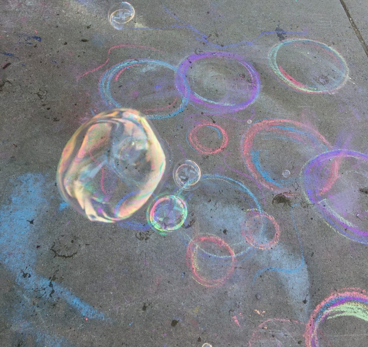 chalk bubbles and real bubbles