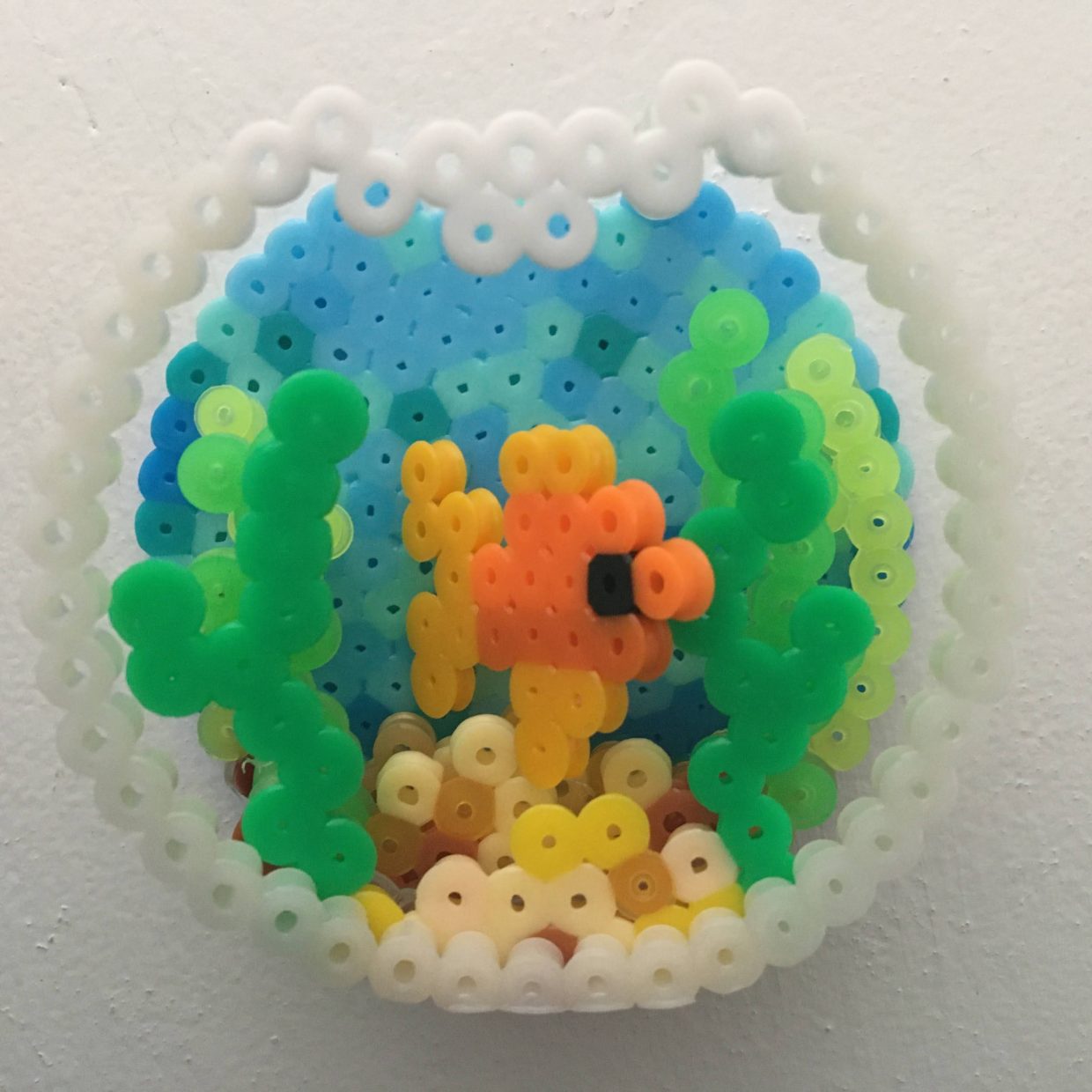 3d perler bead fish bowl