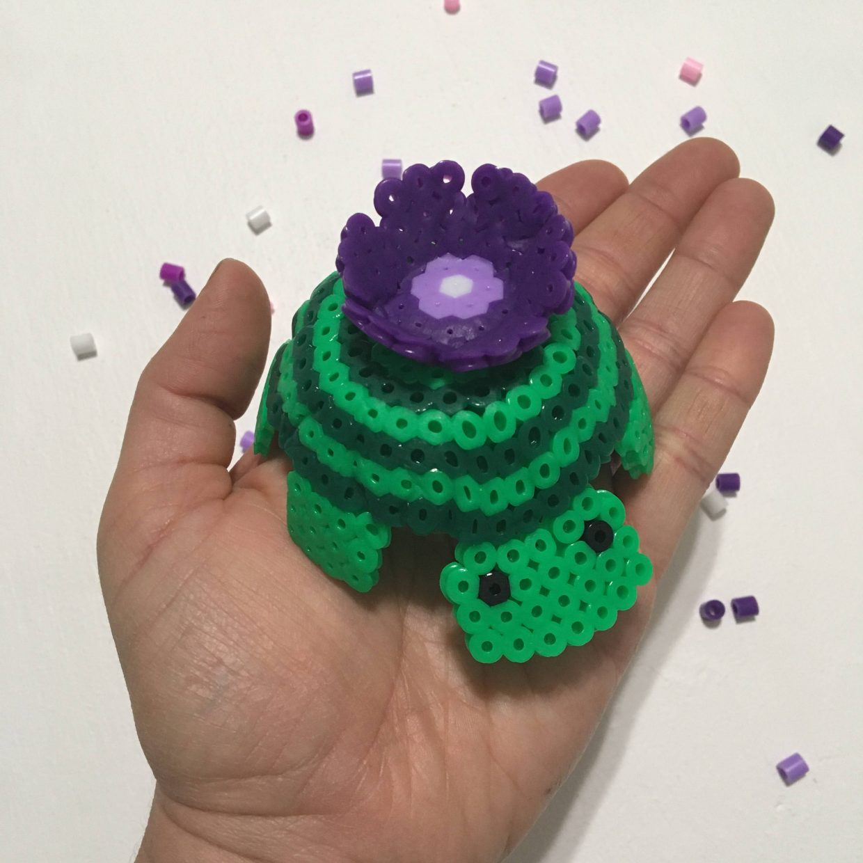 Warped perler bead turtle