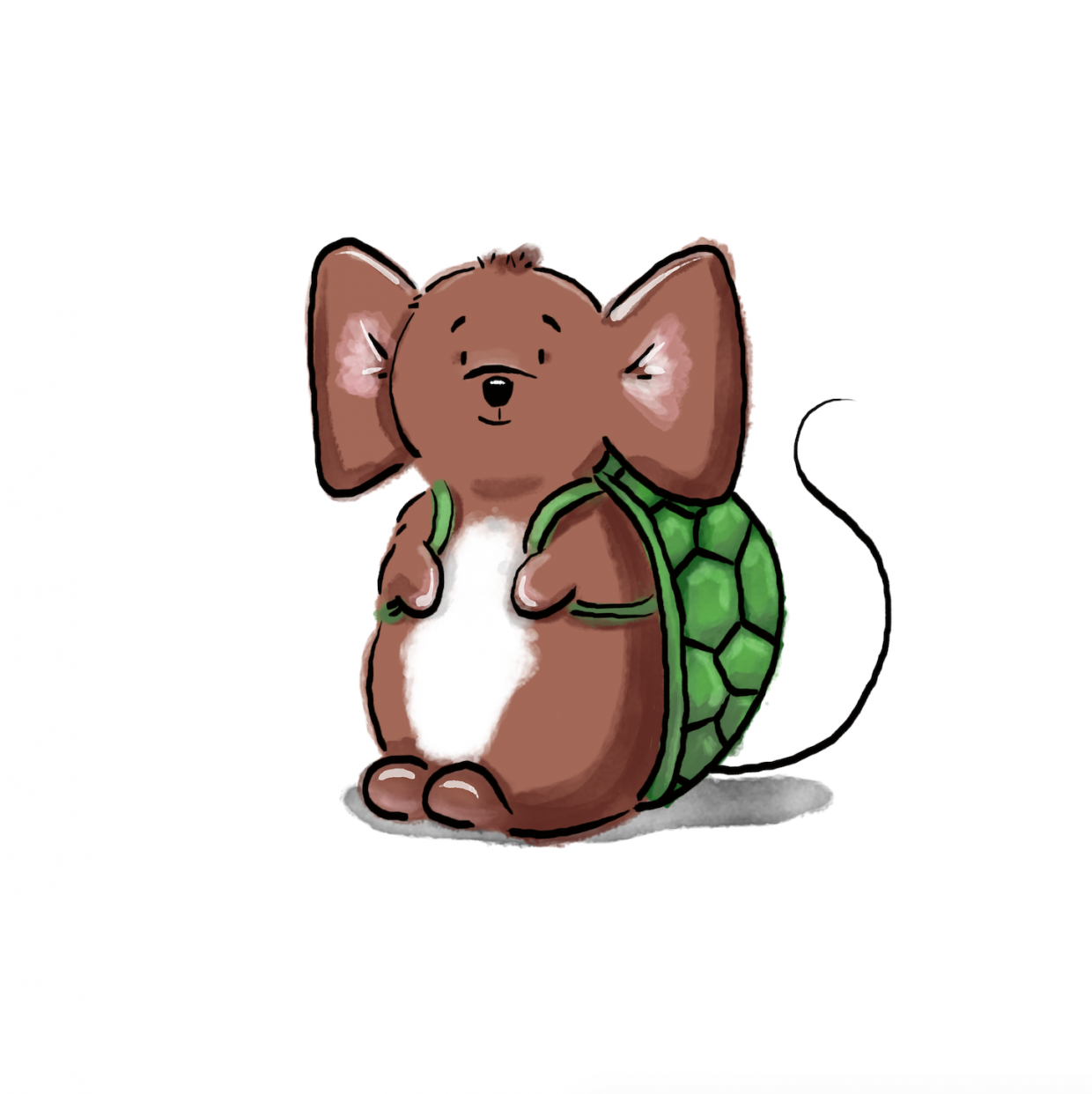 mouse in a turtle costume