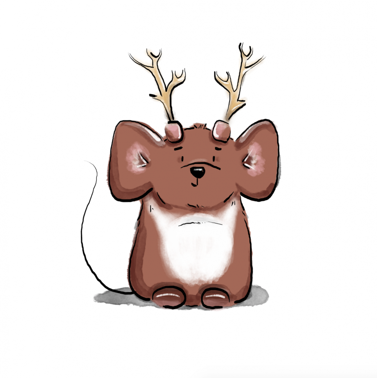 coloured mouse with deer antlers