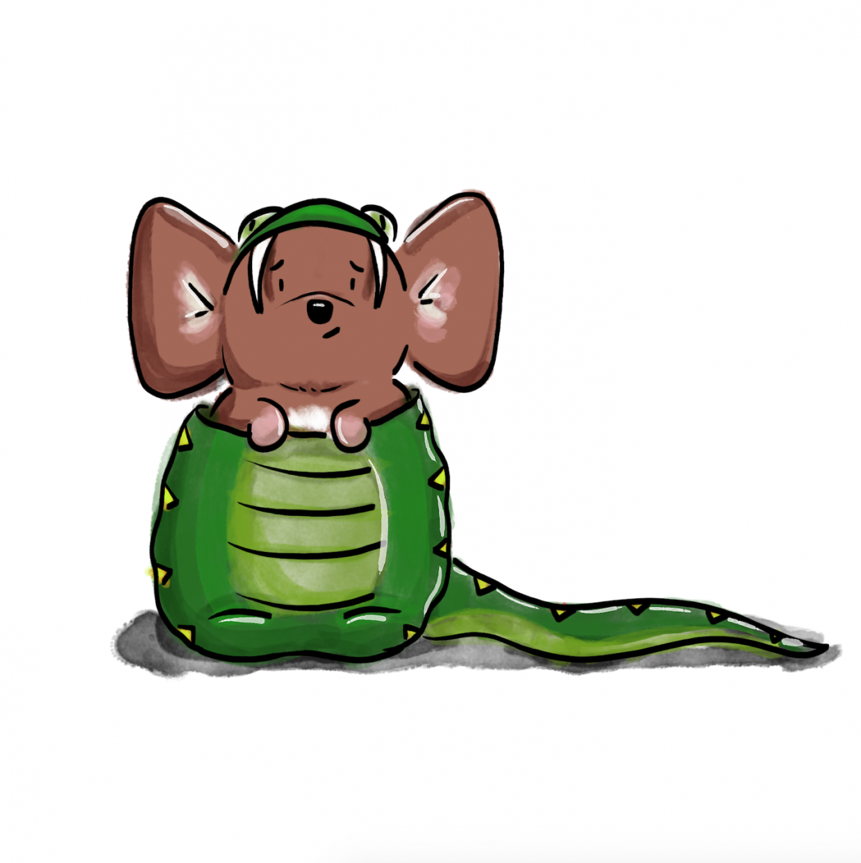 nanowrimouse dressed up as a snake