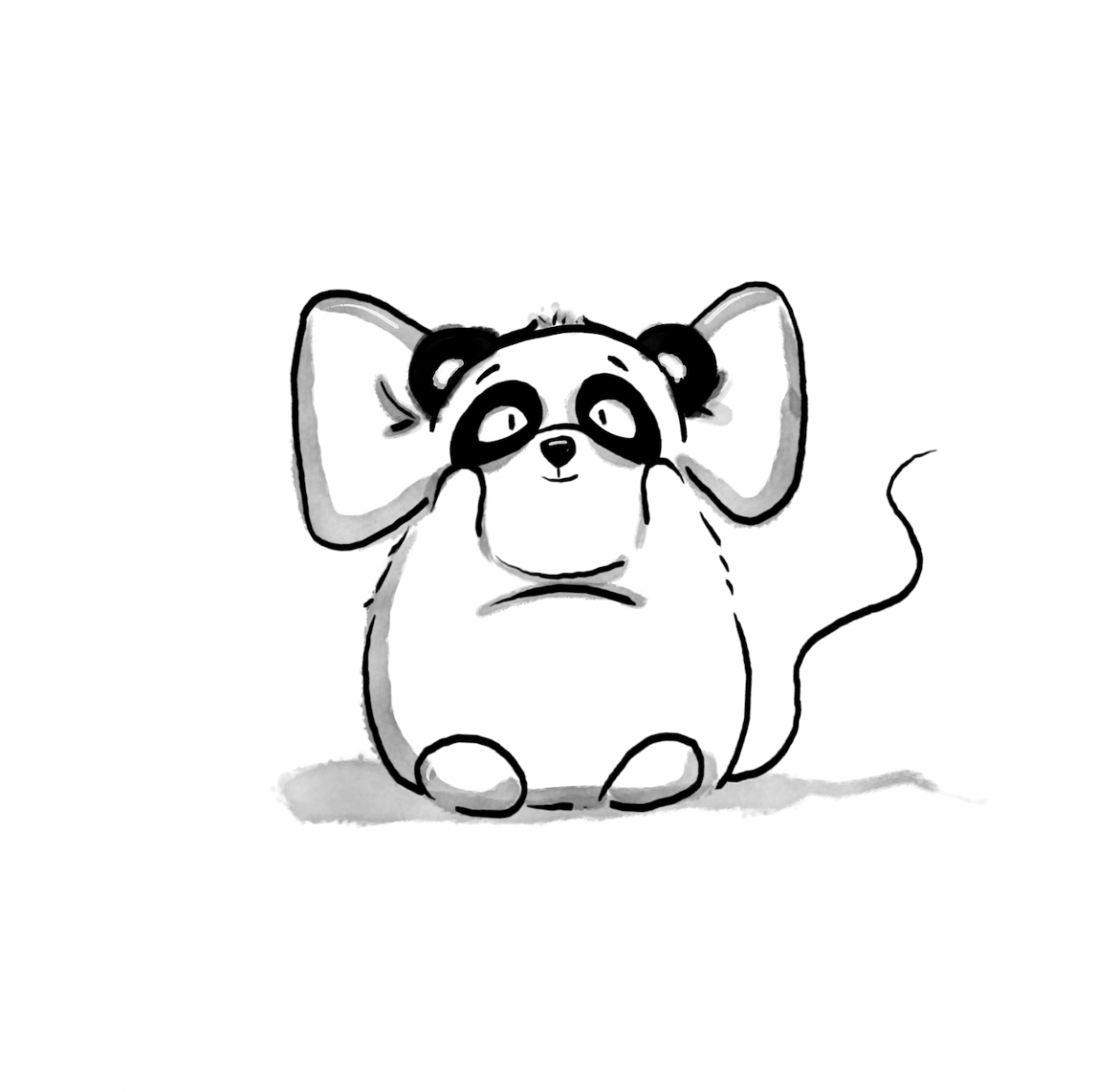 NaNoWriMouse mouse dressed up like a panda