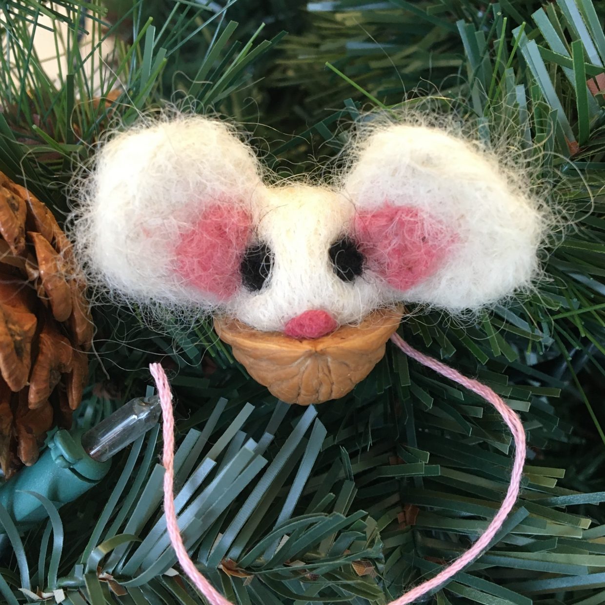 felted walnut shell mouse