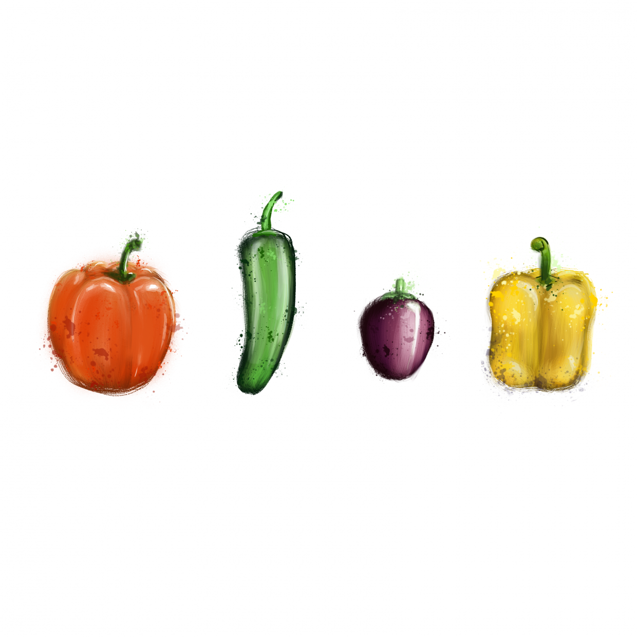 sweet and hot peppers